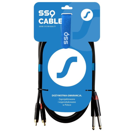 SSQ RCAJM3 SS-1429 Kabelis 2x RCA - 2x Jack Mono 6,3 mm 3 m Juoda