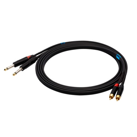 SSQ RCAJM3 SS-1429 Kabelis 2x RCA - 2x Jack Mono 6,3 mm 3 m Juoda