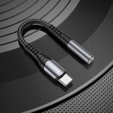 Audio adapteris Hoco LS33 Type-C į 3.5mm pilkas