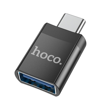 Adapteris Hoco UA17 Type-C į USB-A juodas