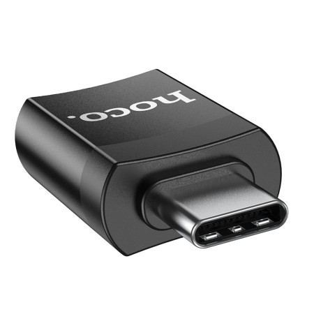 Adapteris Hoco UA17 Type-C į USB-A juodas