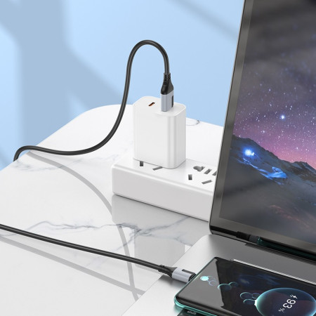 Borofone BX101 USB-A į USB-C kabelis 1.0m juodas