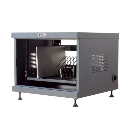 Techly įkrovimo stotis su 14 lizdų ir ištraukiama lentyna