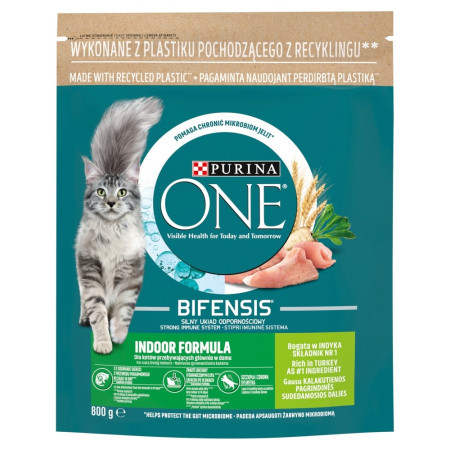 Purina ONE INDOOR su kalakutiena ir visaverčiais grūdais 800g