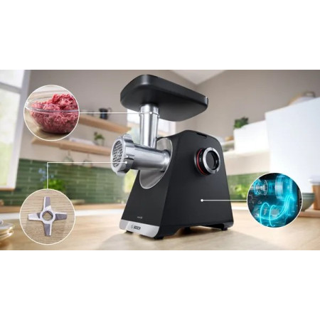 Bosch Serie 6 MFWS650B Mėsmalė 500 W Juoda, Sidabras