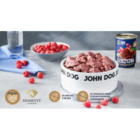 John Dog BERRY Suvenos Mėsa su Avietėmis - 800 g