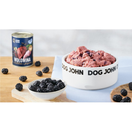 John Dog BERRY Suvenos Mėsa ir Triušis su Juodosiomis Uogomis - 400 g