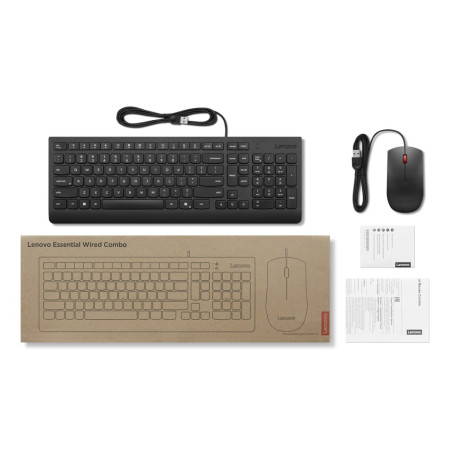 Lenovo Essential | Keyboard and Mouse Combo | Wired | US Euro | Black
