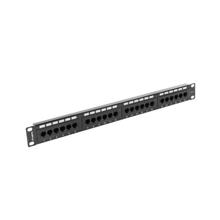 Lanberg 24 Portų Patch Panel 1U 19" kat.6 UTP Juodas
