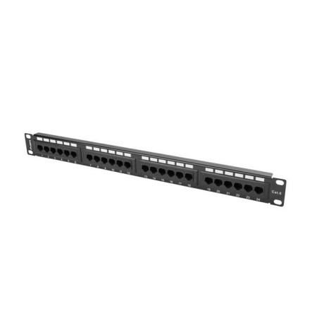 Lanberg 24 Portų Patch Panel 1U 19" kat.6 UTP Juodas