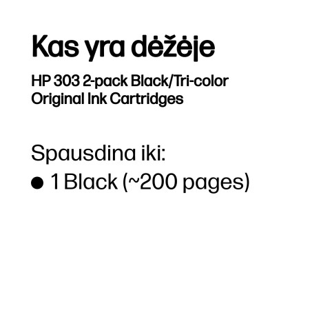 HP 303 2-vnt Juodas/Tri-spalvės Originalus Rašalo Kasetės