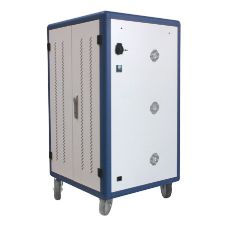 Techly 30 įrenginių mobiliosios įkrovimo stotelė su 30 AC lizdų ir 30 USB prievadų