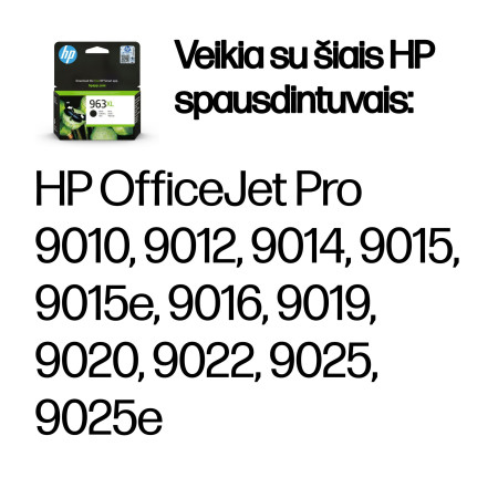 HP 963XL Aukštos išeigos juodas originalus rašalas