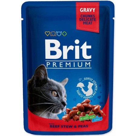 BRIT Premium Cat Beef Stew&Peas - drėgno kačių ėdalo - 100 g