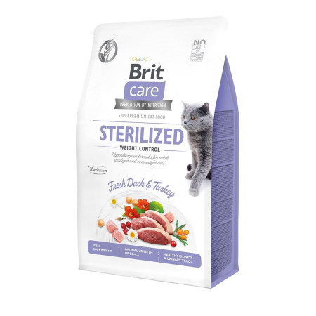 BRIT Care Beiglutenis Sterilizuotas Svorio Kontrolė - sausas kačių maistas - 2 kg