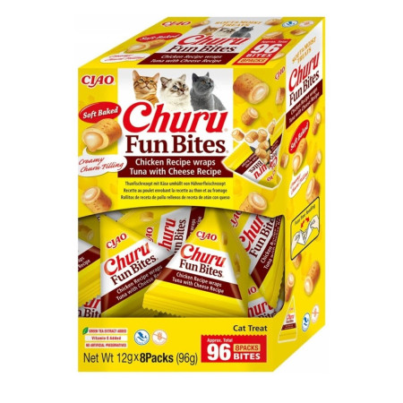 INABA Churu Fun Bites Vištiena, tunas ir sūris - skanėstas katėms - 8x12g