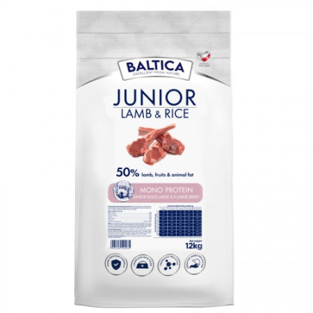 BALTICA NUTRACEUTIC Hipoalerginis Junior Aviena ir Ryžiai L / XL - 12kg