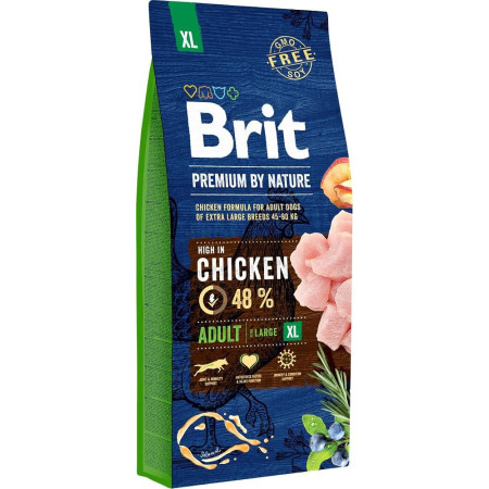 BRIT Premium by Nature Suaugusiųjų XL Vištiena - sausas maistas šunims - 15 kg