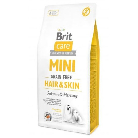 Sausas maistas mažų veislių šunims - BRIT Care Mini Hair&Skin su lašiša ir silkė - 7 kg