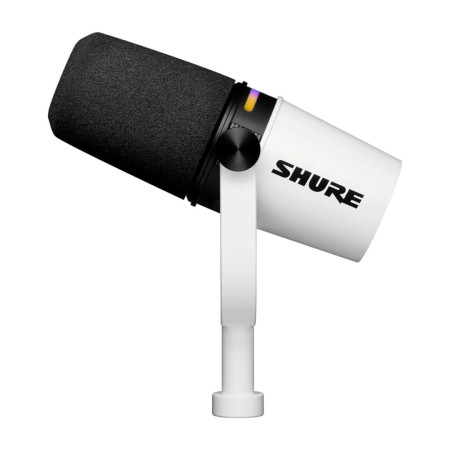 Shure MV7+-W - mikrofonas su XLR/USB-C jungtimi, baltos spalvos