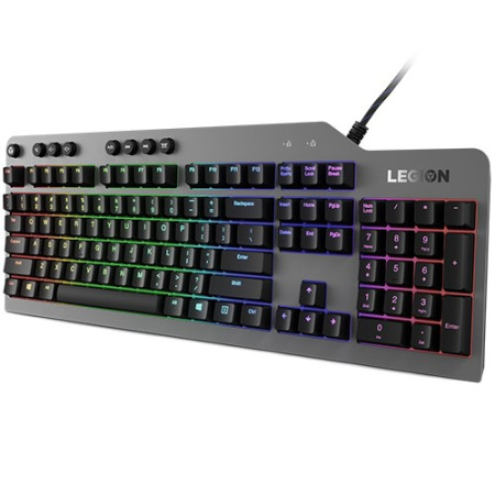 Lenovo Legion K500 žaidimų klaviatūra, USB, QWERTY, juoda/pilka