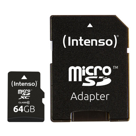 64GB Micro SDXC atmintinė C10 su adapteriu INTENSO