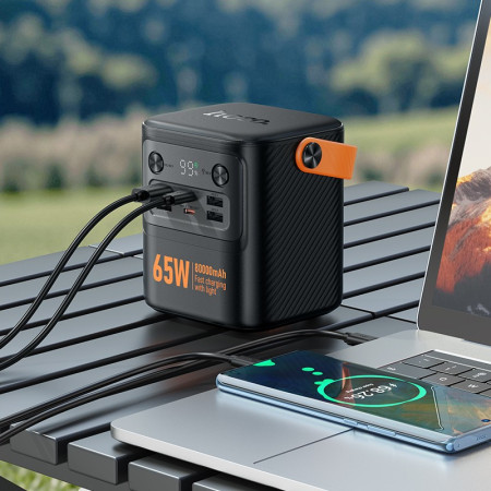 Hoco J152 Pro Išorinė baterija Power Bank PD65W 80000mAh juoda