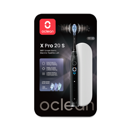 Oclean X Pro 20 dantų šepetėlio rinkinys - juodos spalvos