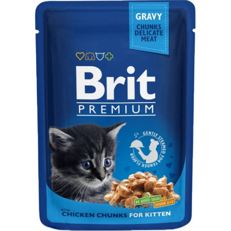 BRIT Premium Cat Kitten Chicken - drėgno kačių ėdalo - 100 g