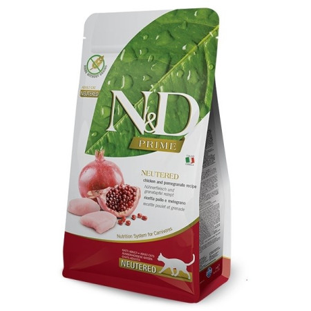 FARMINA N&D Prime Neutered Chicken&Pomegranate Adult - sausas kačių maistas - 5 kg