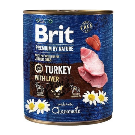 BRIT Premium by nature Junior Kalakutiena su kepenimis - drėgnas ėdalas šunims - 800 g