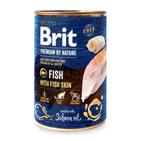 BRIT Premium by Nature Žuvis su žuvies oda - drėgnas ėdalas šunims - 400g