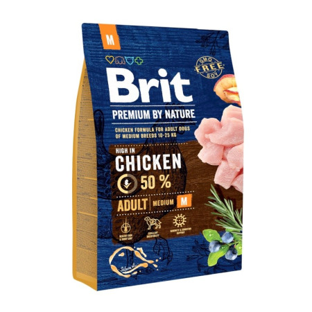 Brit Premium by Nature Suaugusių šunų maistas su vištiena 3 kg