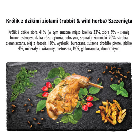 PAKA ZWIERZAKA Šuniukų Maistas su Triušiu ir Laukinėmis Žolėmis S - 3 kg