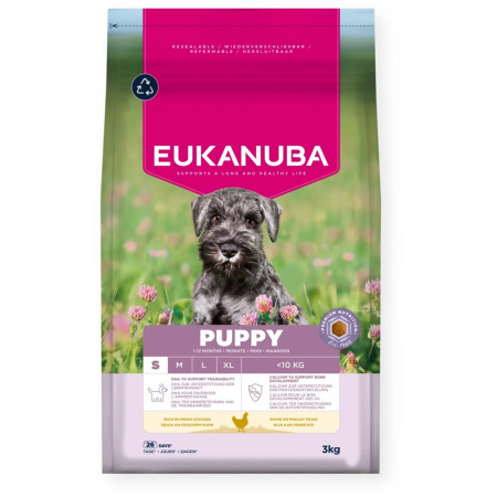 EUKANUBA Šuniukų maistas su vištiena Small - 3kg