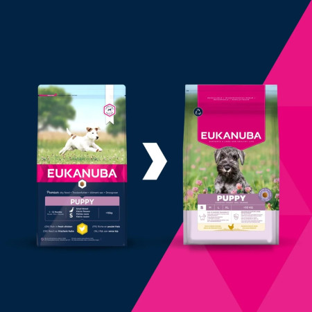 EUKANUBA Šuniukų maistas su vištiena Small - 3kg
