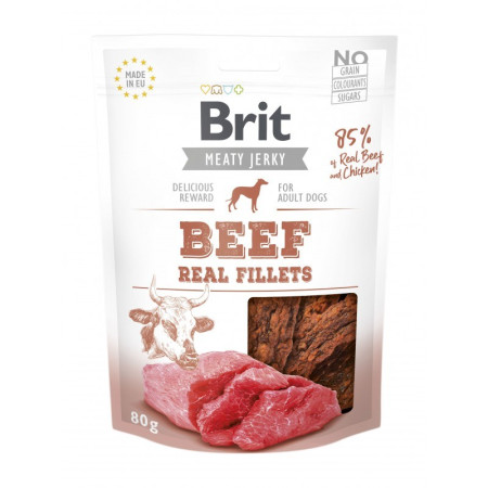 BRIT Mėsos Jerky jautienos filė - skanėstas šunims - 200 g