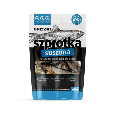 UNISZKI Džiovinta šprotė - skanėstas šunims - 40 g