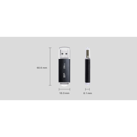 Silicon Power Blaze B02 Pendrive USB atmintinė 256 GB, USB Type-A 3.2 Gen 1 Juoda