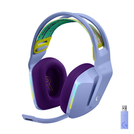Logitech G733 belaidis žaidimų ausinės (lilac)