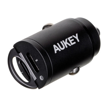 AUKEY 30W automobilių įkroviklis 2x USB-C PD QC