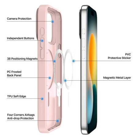Dėklas Dux Ducis Yind Apple iPhone 17 Pro Max rožinis