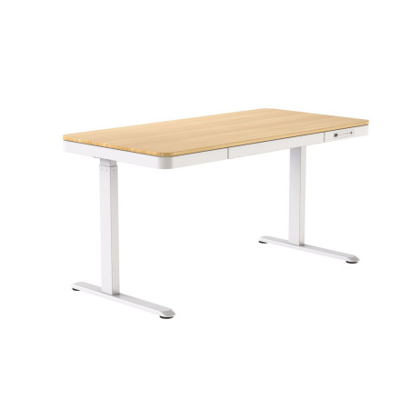 ACTIVEJET rašomasis stalas su elektriniu aukščio reguliavimu 140x70, baltas / ąžuolinis