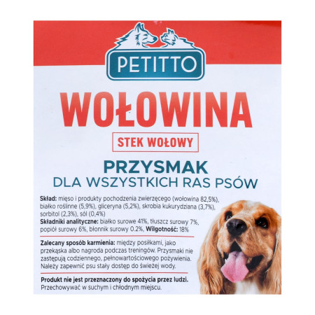 PETITTO Jautienos kepsniai - skanėstas šunims - 500 g