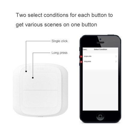 Išmanusis scenarijų jungiklis – mygtukas Feelspot FS-WSW01W Wi-Fi, Tuya