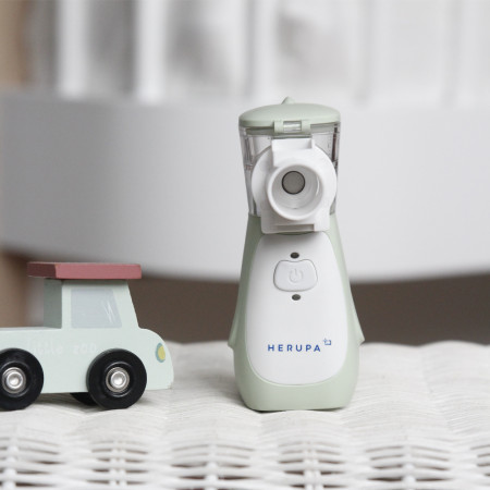 Inhaliatorius Herupa Smart Mesh Plus ir App žaidimas inhaliuojant