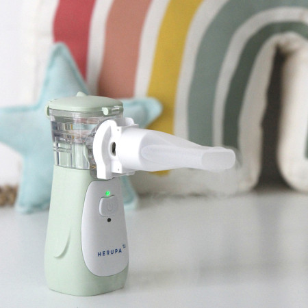 Inhaliatorius Herupa Smart Mesh Plus ir App žaidimas inhaliuojant