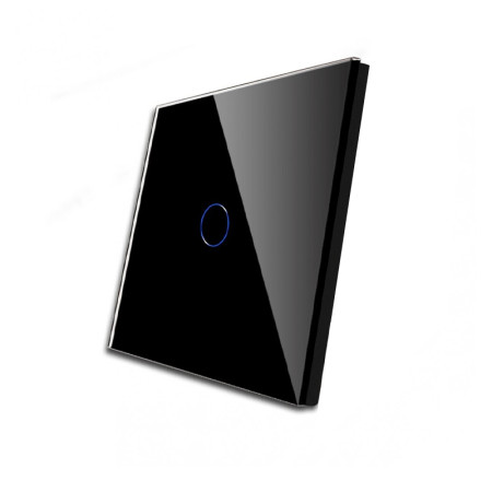 Vienpolis sensorinis jungiklio dangtelis Feelspot, juodas, 86x86mm