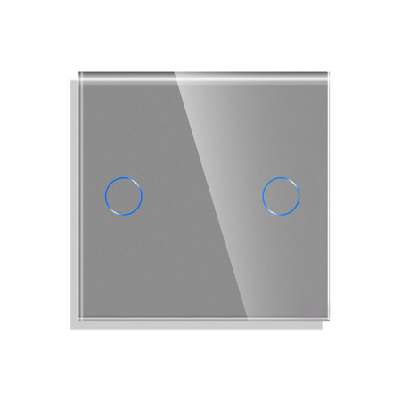 Dvipolis sensorinis jungiklio dangtelis Feelspot, pilkas, 47x47mm