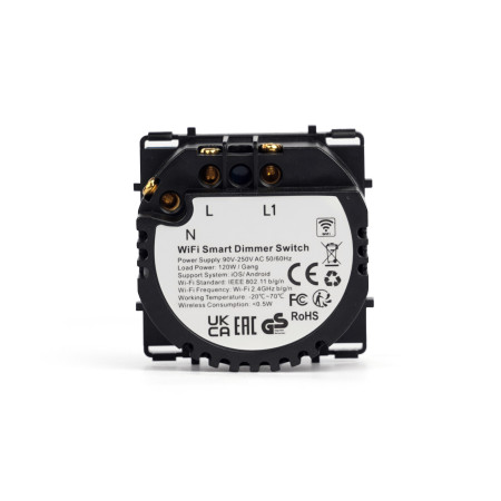 Vienpolis WiFi sensorinis jungiklis dimeris (trailing edge) Feelspot, 120W, be dangtelio (LED)